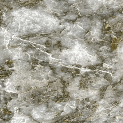 Splashwall Milas Grey Marble Effect Aluminium Splashback, (H)800Mm (W)600Mm (T)4Mm