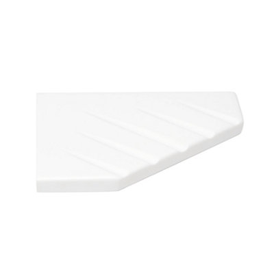 Splashwall White Wall-Mounted Bathroom Corner Shelf (D)1.91Cm (H)20Cm