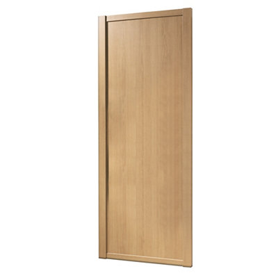 Spacepro 1 Panel Natural Oak Effect Sliding Wardrobe Door (H)2220Mm (W)762Mm