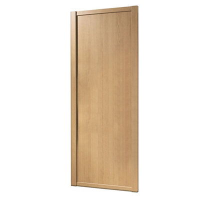 Spacepro 1 Panel Natural Oak Effect Sliding Wardrobe Door (H)2220Mm (W)914Mm