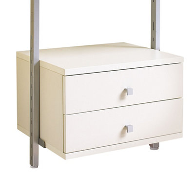 Spacepro Aura White Small Drawer Kit (H)350Mm (W)550Mm (D)500Mm