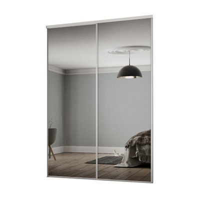Spacepro Classic Mirrored 2 Door Sliding Wardrobe Door Kit (H)2220Mm (W)1793Mm