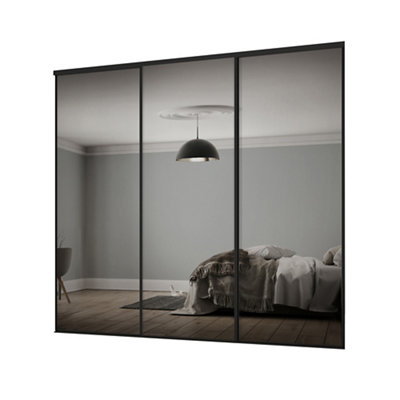 Spacepro Classic Mirrored 3 Door Sliding Wardrobe Door Kit (H)2220Mm (W)2672Mm