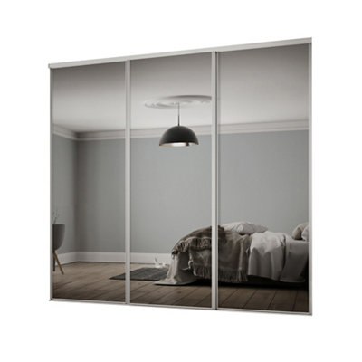 Spacepro Classic Mirrored 3 Door Sliding Wardrobe Door Kit (H)2220Mm (W)2672Mm