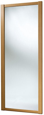Spacepro 1 Panel Mirrored Oak Effect Framed Sliding Wardrobe Door (H)2220Mm (W)762Mm