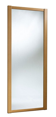 Spacepro 1 Panel Mirrored Oak Effect Framed Sliding Wardrobe Door (H)2220Mm (W)914Mm