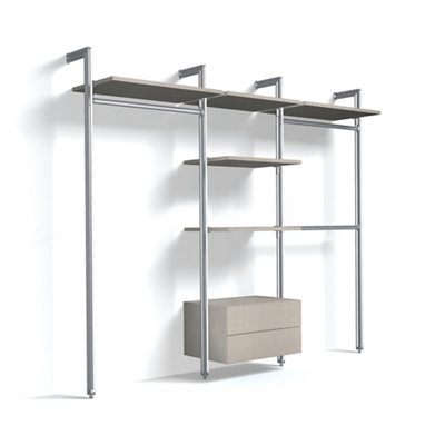 Spacepro Relax Satin Wood Effect Large Storage Solution (H)2280Mm (L)2700Mm (D)500Mm