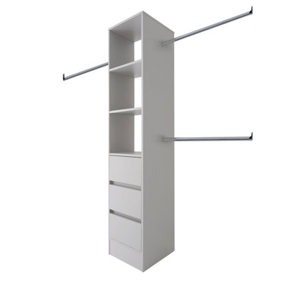 Spacepro Modular Cashmere 3 Drawer Tower Unit (H)2100Mm (W)450Mm (D)500Mm