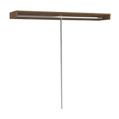 Spacepro Walnut Effect Large Wardrobe Bedroom Hanging Shelf & Hanging Rail Storage Kit (H)2800Mm (L)2400Mm (D)500Mm