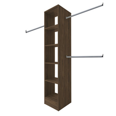 Spacepro Modular Walnut Effect Tower Unit (H)2100Mm (W)450Mm (D)500Mm