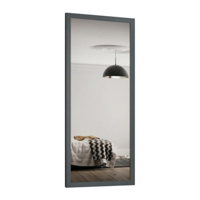 Spacepro Shaker 1 Panel Mirrored Graphite Framed Sliding Wardrobe Door (H)2220Mm (W)914Mm