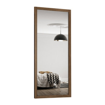 Spacepro Shaker 1 Panel Mirrored Carini Walnut Effect Framed Sliding Wardrobe Door (H)2220Mm (W)914Mm