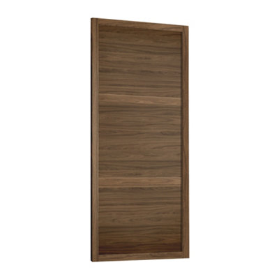 Spacepro Shaker 3 Panel Matt Carini Walnut Effect Sliding Wardrobe Door (H)2220Mm (W)762Mm