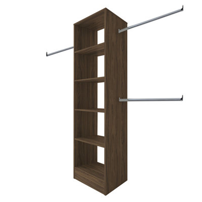 Spacepro Modular Walnut Effect Tower Unit (H)2100Mm (W)600Mm (D)500Mm