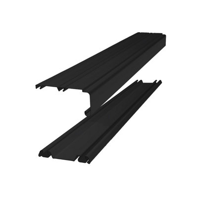 Spacepro Black Sliding Wardrobe Door Track Set (L)3606Mm