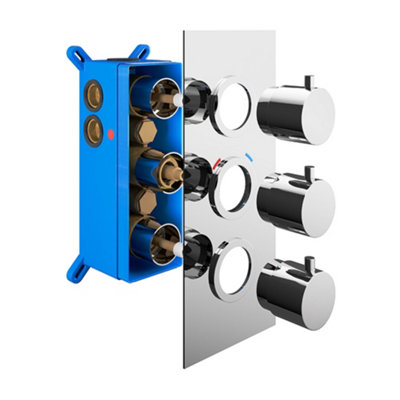 Aquadry Oria ½ Turn 3 Outlet Chrome Effect Concealed Diverter Shower Mixer