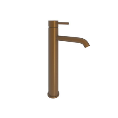 Aquadry Oria Tall Bronze Effect Round Sink Or Worktop Tap