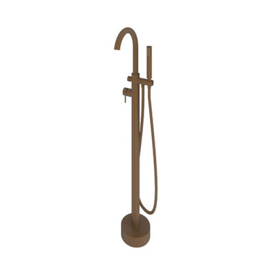 Aquadry Oria Brushed Bronze Effect Freestanding Mono Shower Mixer Tap