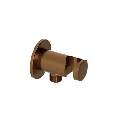 Aquadry Oria Brushed Bronze Effect Wall Outlet & Holder