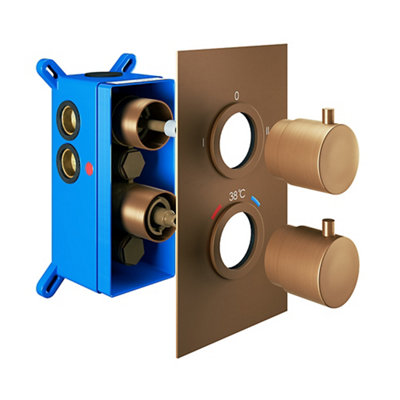 Aquadry Oria ½ Turn 2 Outlet Bronze Effect Concealed Diverter Shower Mixer