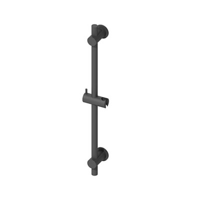Aquadry Oria Black Matt Straight Shower Riser Rail, 78.8Cm