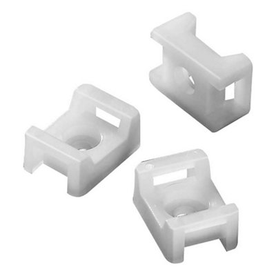 Corelectric White Not Self-Adhesive Screwable Cable Tie Mount (W)4.8Mm, Pack Of 25