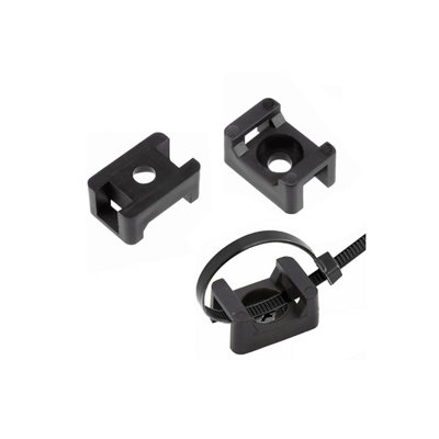 Corelectric Black Not Self-Adhesive Screwable Cable Tie Mount (W)9Mm, Pack Of 25