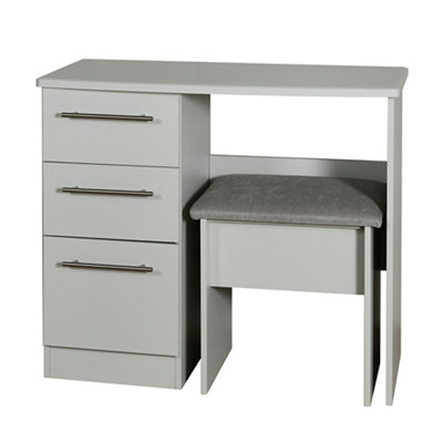 B&Q Bergamo Ready Assembled Matt Grey 3 Drawer Vanity Unit (H)795Mm (W)930Mm (D)415Mm