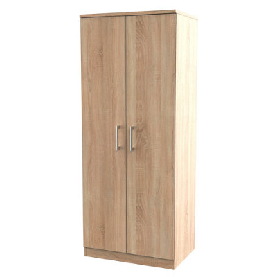 B&Q Brindisi Ready Assembled Contemporary Light Oak Effect Tall Double Wardrobe (H)1825Mm (W)740Mm (D)535Mm