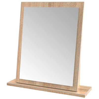 B&Q Brindisi Oak Effect Rectangular Freestanding Framed Mirror, (H)50.5Cm