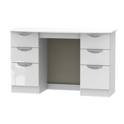 B&Q Chelsea Ready Assembled Gloss White 6 Drawer Desk (H)795Mm (W)415Mm (D)415Mm