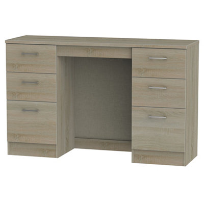B&Q Ready Assembled Dark Oak Effect 6 Drawer Desk (H)795Mm (W)415Mm (D)415Mm