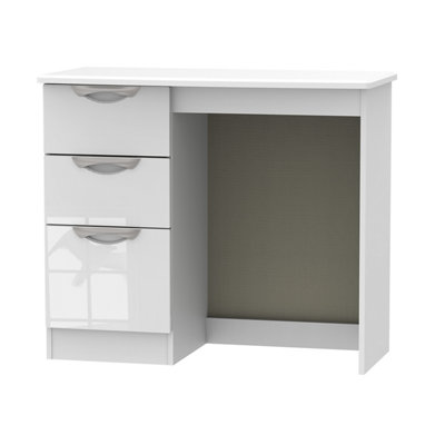B&Q Chelsea Ready Assembled Gloss White 3 Drawer Desk (H)795Mm (W)415Mm (D)415Mm