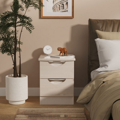 B&Q Rovigo Ready Assembled Matt Kashmir 2 Drawer Bedside Chest (H)502Mm (W)395Mm (D)411Mm