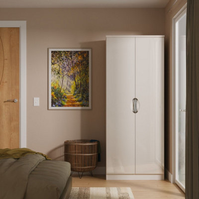 B&Q Rovigo Ready Assembled Matt Kashmir Double Wardrobe (H)1824Mm (W)738Mm (D)530Mm