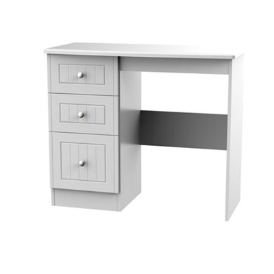 B&Q Vittoria Ready Assembled Matt Grey Vanity 3 Drawer Desk (H)795Mm (W)415Mm (D)415Mm
