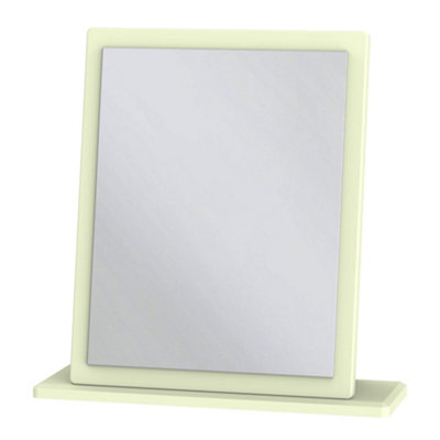 B&Q Vittoria Cream Oak Effect Rectangular Wall-Mounted Framed Mirror, (H)50.5Cm (W)48Cm