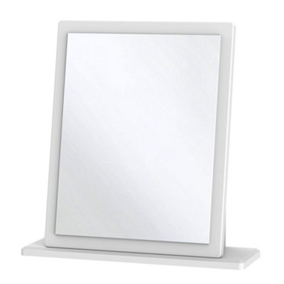 B&Q Vittoria White Rectangular Wall-Mounted Framed Mirror, (H)50.5Cm (W)48Cm