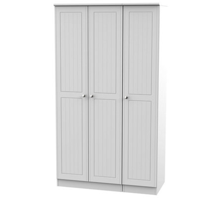 B&Q Vittoria Ready Assembled Contemporary Matt Grey Tall Triple Wardrobe (H)1970Mm (W)1110Mm (D)530Mm