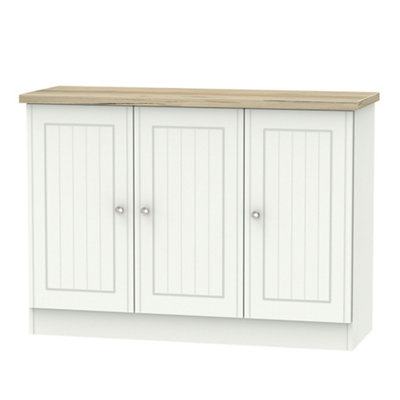 B&Q White Ready Assembled & Oak Sideboard (H)790Mm (W)1120Mm