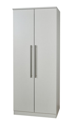 B&Q Bergamo Ready Assembled Contemporary Matt Grey Matt Tall Double Wardrobe (H)1825Mm (W)740Mm (D)535Mm