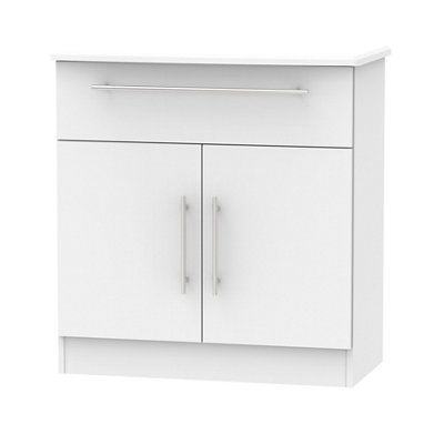 B&Q Ready Assembled Grey Matt 1 Drawer Sideboard (H)790Mm (W)760Mm