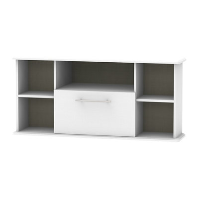 B&Q Bergamo Ready Assembled Matt Grey Corner Tv Unit With 2 Shelves, (H)51Cm X (W)112Cm X (D)51.5Cm
