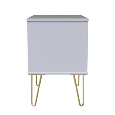 B&Q Pesaro Ready Assembled Matt White No Effect 2 Drawer Bedside Chest (H)525Mm (W)570Mm (D)395Mm