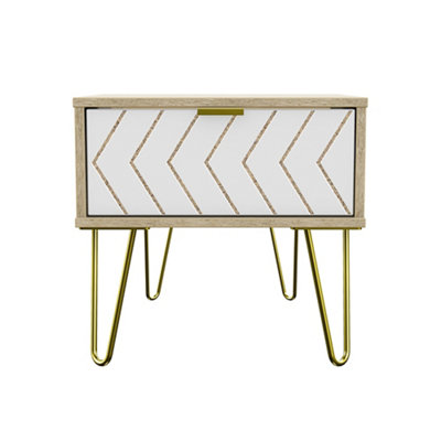 B&Q Ready Assembled Matt White No Effect 1 Drawer Bedside Table (H)410Mm (W)450Mm (D)395Mm