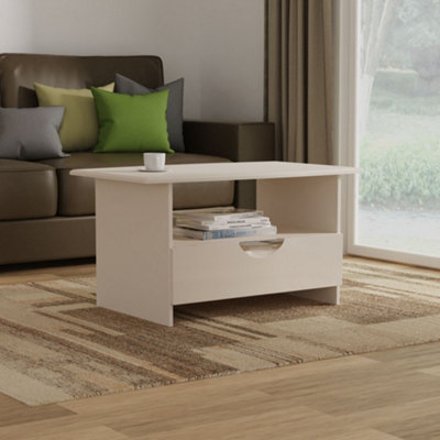 B&Q Rovigo Ready Assembled Gloss Kashmir 1 Drawer Coffee Table (H)498Mm (W)903Mm (D)562Mm