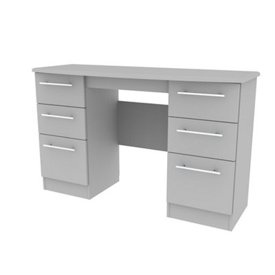 B&Q Bergamo Ready Assembled Matt Grey 6 Drawer Desk (H)795Mm (W)415Mm (D)415Mm