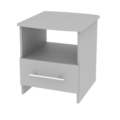 B&Q Ready Assembled Grey 1 Drawer Side Table (H)495Mm (W)400Mm
