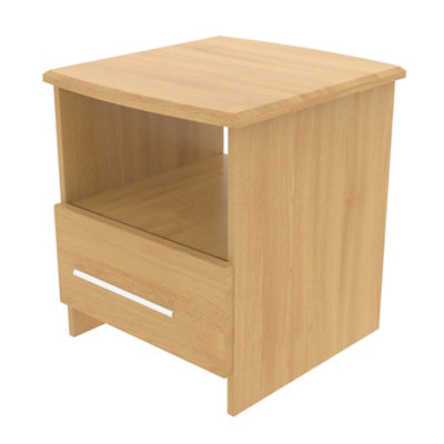 B&Q Ready Assembled Oak Effect 1 Drawer Side Table (H)495Mm (W)400Mm