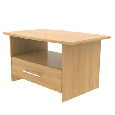 B&Q Ready Assembled Oak Effect 1 Drawer Coffee Table (H)495Mm (W)40Mm